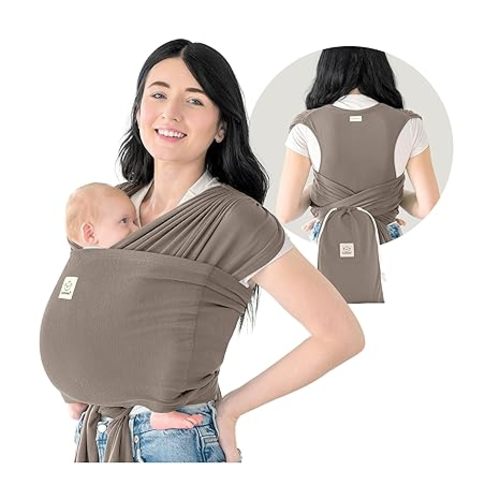 KeaBabies Baby Wrap Carrier Ring Sling, D-Lite Baby Carrier (Copper Gray)
