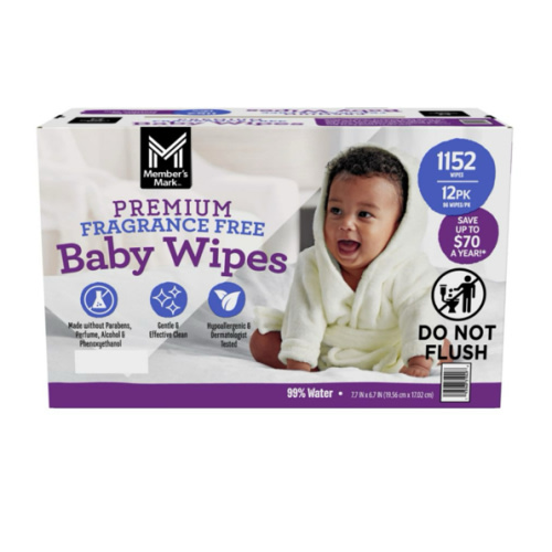 (Sam's Club) Member's Mark Premium Baby Wipes, Fragrance Free, 12 pk., 1152 Wipes