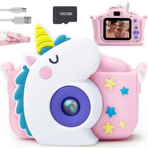 Joyfy Kids Digital Camera - Unicorn Toys 1080P HD Selfie Video Camera with 32GB SD Card, Christmas Birthday Gift for boys andr Girls Ages 3-11 Years