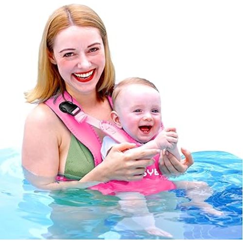 Baby Carrier, Dual-Use Adjustable Baby Sling Support Infant Chest Holder with Drawstring Backpack for Newborn to Toddler 13-33 lbs Swimming Pool Beach Land (Pink)