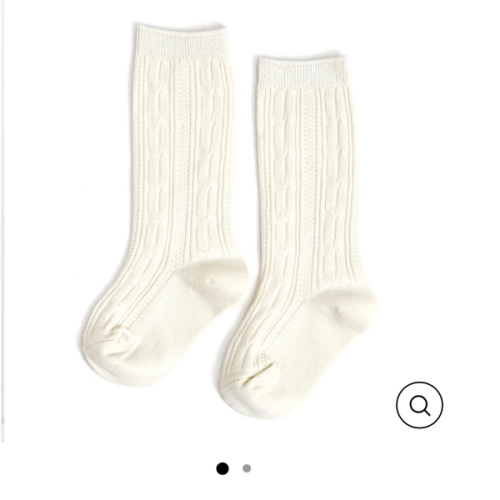 Ivory Cable Knit Knee High Socks
