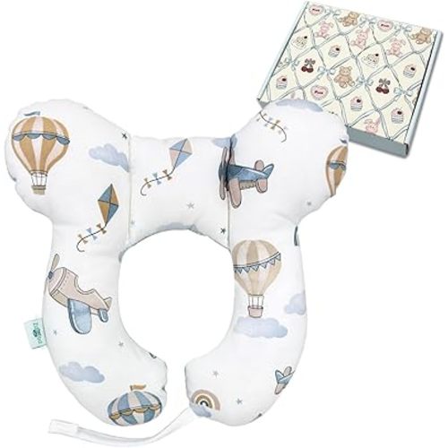 Baby Travel Pillow, U-Shape Pillow for Car Seat and Stroller Use, Lightweight Baby Travel Accessory (Sky Explorer)