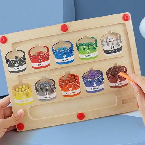 Magnetic Color Sorting Counting Board, Wooden Early Learning Toy, Hand-Eye Coordination Development, Montessori Math Puzzle, Educational STEM Activity for Kids