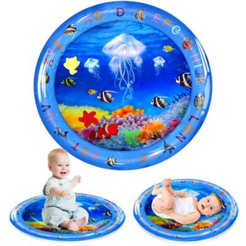 BUSATIA Inflatable Tummy Time Mat, Premium Water mat Infants and Toddlers is The Perfect Fun time Play Activity Center Your Baby's Stimulation Growth, baby play mat