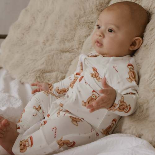 Long Sleeve Bamboo Growsuit - Theodore Bear