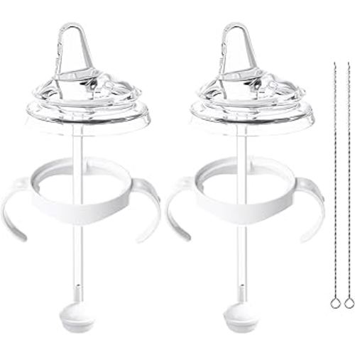 2Pack Sippy Cup Conversion Kit Compatible with Philips Avent Baby Bottle, Transition Kit with Silicone Sippy Spout Nipple, Replacement Spouts Leak-Proof, BPA-Free, Easy to Clean