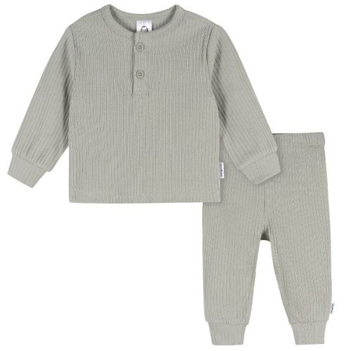 Gerber Baby Boys' 2-Piece Top and Active Pant Set, Wrought Iron, 3-6 Months