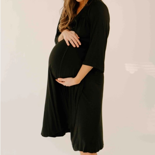 Lila Labor & Postpartum Gown in Black