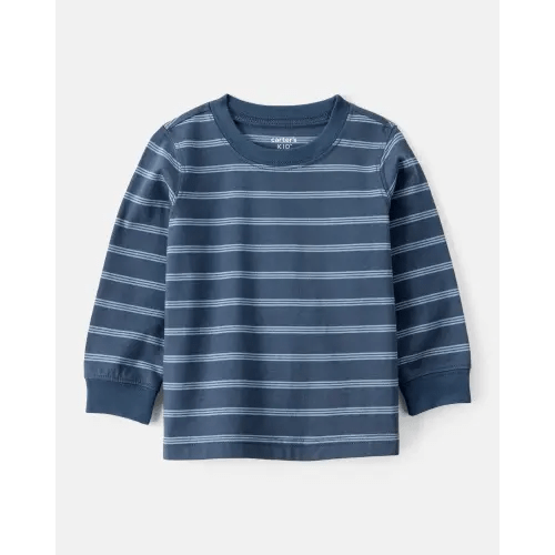 Baby Boy Striped Long-Sleeve Tee - Navy | Carter's