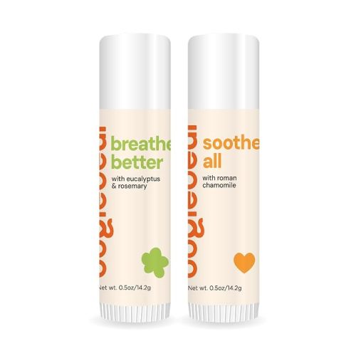 oogiebear Organic Nourishing Soothe All & Breath Better Balms - Naturally Soothing, Gentle Moisturizer, On-The-Go Size with Travel Pouch - 0.5 oz, Safe for Infants, Doctor Made