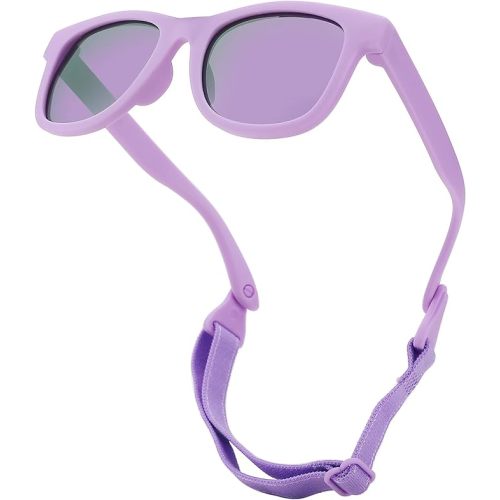 COASION Bendable Flexible Polarized Newborn Baby Sunglasses with Strap for Infant Boys Girls Age 0-12 Months CA8042