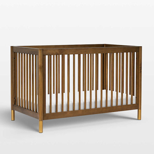 Gelato Natural Walnut Wood 4-in-1 Convertible Baby Crib