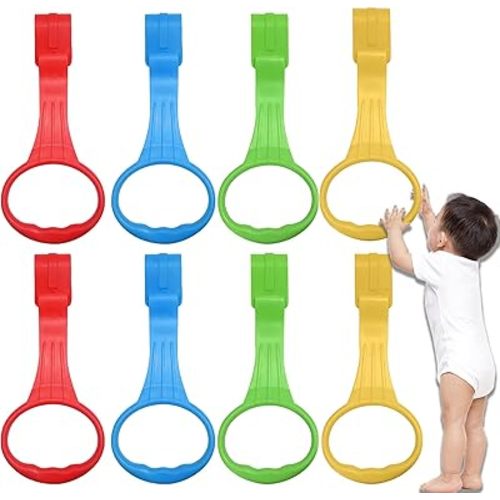 Baby Pull Up Ring 8 Pack Babies Stand Up Learn to Walk Assistant Handle for Baby Playpen and Crib