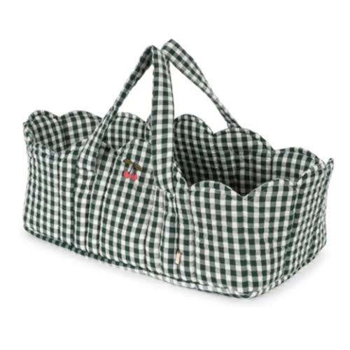 Vichy doll bassinet | Dark green
