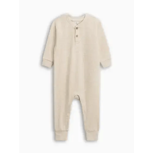 Crosby Waffle Knit Henley Romper | Size 3-6M