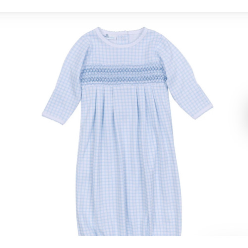 Peek-A-Boo Wishes Smocked Gown - Light Blue