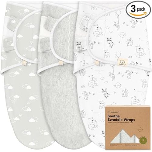 KeaBabies 3-Pack Organic Baby Swaddle Sleep Sacks - Swaddles for Newborns, Infant 0-3 Months, Baby Girls, Boys, Soft & Snug Newborn Sleep Sack, Nursery Swaddling Blankets (Aspire, OS)