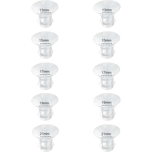 Flange Inserts 13/15/17/19/21mm 10PC,Compatible with Momcozy S12 Pro/S9 Pro/S12/S9 Wearable Brseastpump Cup,for Medela/Spectra/Bellaaby/TSRETE 24mm Shields/Flange