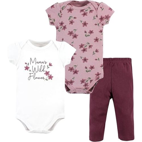 Hudson Baby Unisex Cotton Bodysuit and Pant Set