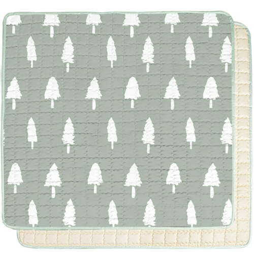 Baby Play Mat, 50x50 Playpen Mat with Super Soft Touch, Activity Mat with Upgraded Anti-Slip Bottom, Machine Washable Crawling Mat for Floor & Picnic (Trees)