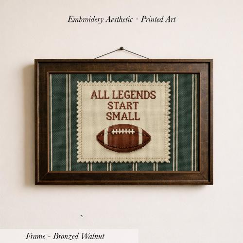 All Legends Start Small™ Print ∙ Vintage Sports Football Nursery Wall Art