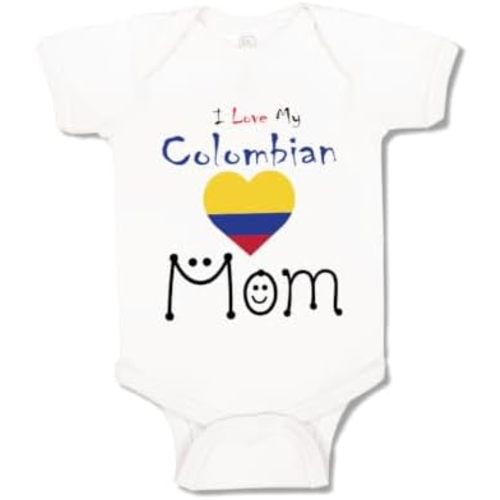 Cute Rascals Custom Baby Bodysuit I Love My Colombian Mom Funny Boy & Girl Baby Clothes Cotton