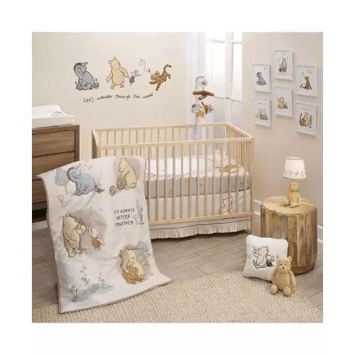 Lambs and Ivy Disney Baby Pooh Bear and Pals Cotton 3Piece Nursery Crib Bedding Set