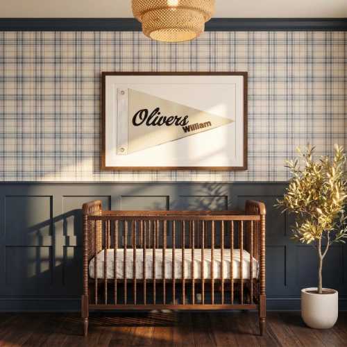 Custom Embroidered Name Pennant | Baby Name Banner | Personalized Canvas Nursery Decor|  Baby Shower Gift | Wall Decor