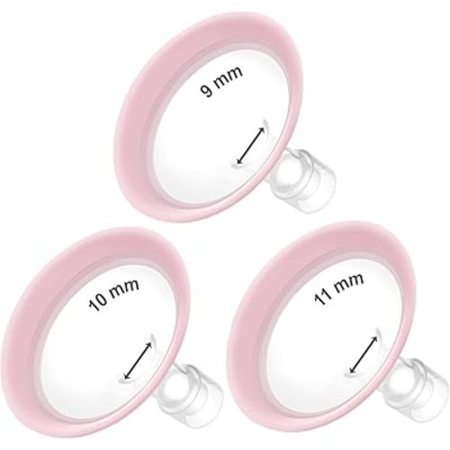 Maymom MyFit Flanges Pano Goldie Pack 9 10 11 mm Compatible with Medela Breast Pumps and Maymom Wide Base and Narrow Base Connectors