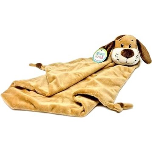 Baby Security Blanket - 18" Tall Soft Fleece Baby Blanky for Boys & Girls – Baby Soothing Blanket with Plush Stuffed Animal - Puppy Dog