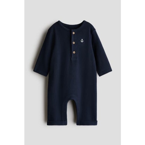 Cotton Jersey Romper Suit, 3M