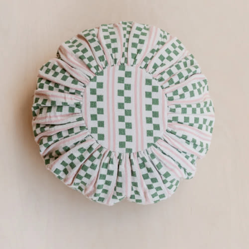 Cotton Cushion Cover in Green Stripe