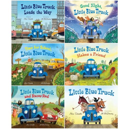 Little Blue Truck Series 6-Book Collection Set - Little Blue Truck; Little Blue Truck Leads the Way; Good Night, Little Blue Truck; Time for School, Little Blue Truck; Little Blue Truck Makes a Friend; Little Blue Truck and Racer Red
