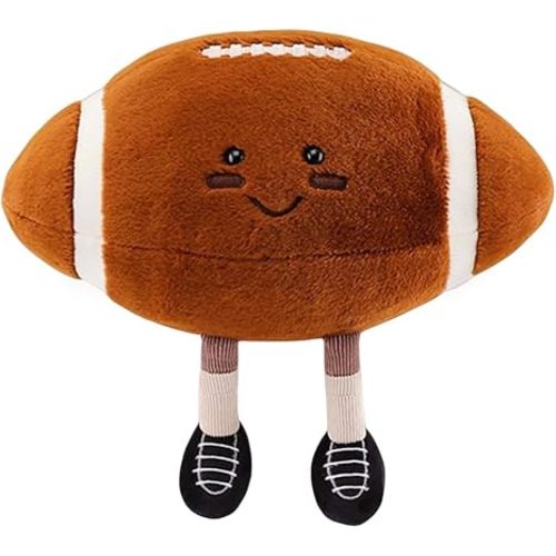 13inch Rugby Plush Toys Soft Stuffed Sports Plush Balls Cute Fun American Soccer Doll Toys with feet Creative Football Spherical Decor Throw Pillow for Christmas Kid Gift (Rugby)