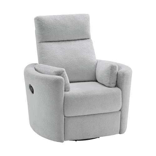 Soho Baby Nottingham Manual Upholstered Glider Recliner Rocking Chair 360° Swivel for Nursery and Living Room – Plush Gray​