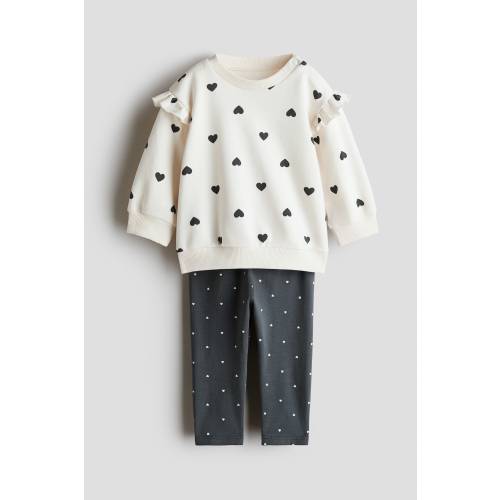 2-PIECE RUFFLE-DETAIL COTTON SET