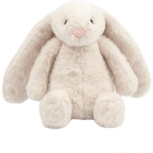 Best Pet Supplies Interactive Bunny Buddy Dog Toy with Crinkle and Squeaky Enrichment for Small and Medium Breed Puppies or Dogs, Cute and Plush - Bunny (Beige)