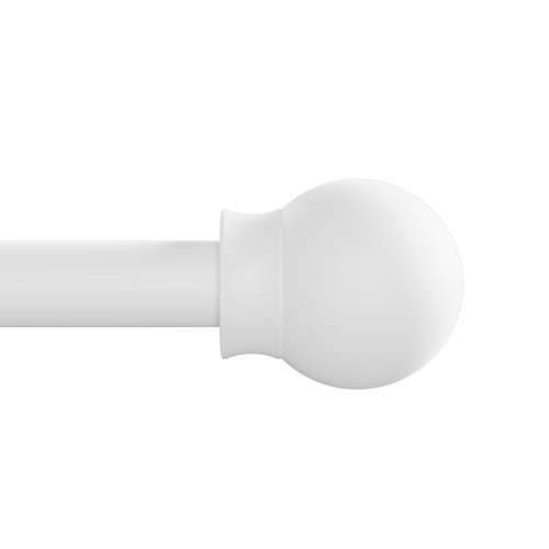 Style Selections Beatrix 48-in to 84-in White Steel Single curtain rod with Finials