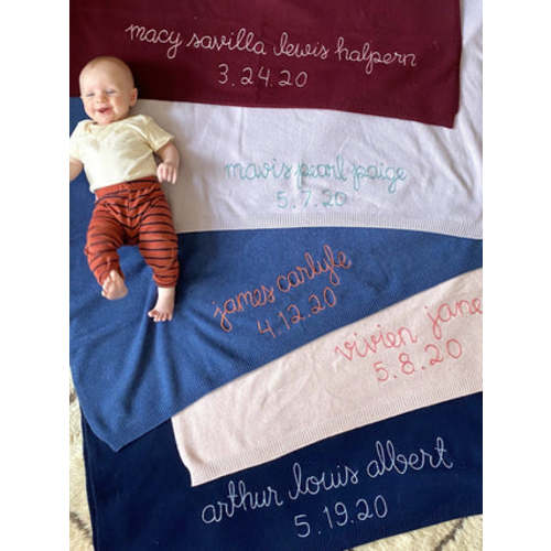 Custom Baby Blanket - Hand Embroidered Cashmere | LINGUA FRANCA NYC – Lingua Franca NYC