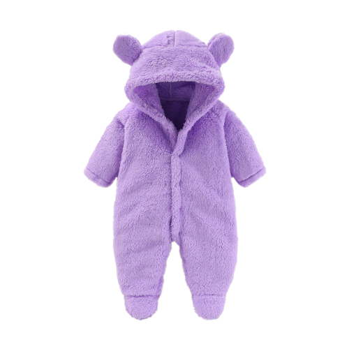 Rovga Baby Footie Snowsuit Winter Onesie Cartoon Bear Warm Hooded Outfits For Girls Boys Child Outwear