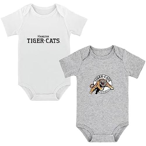 Gertex CFL, Canadian Football League, 2-Pack Baby Infant Bodysuits in White and Grey | Receive Two Designs in One