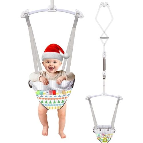 Baby Jumper Doorway, Door Bouncer and Jumper for Baby with Adjustable Strap, Fun Activity for 6-12 Months Baby Infant, Bonus & Teether Included