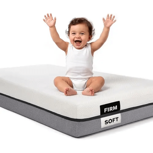 Crib & Toddler Mattress 6‘’, Double Cooling with 3D Spacer Mesh & Gel Foam