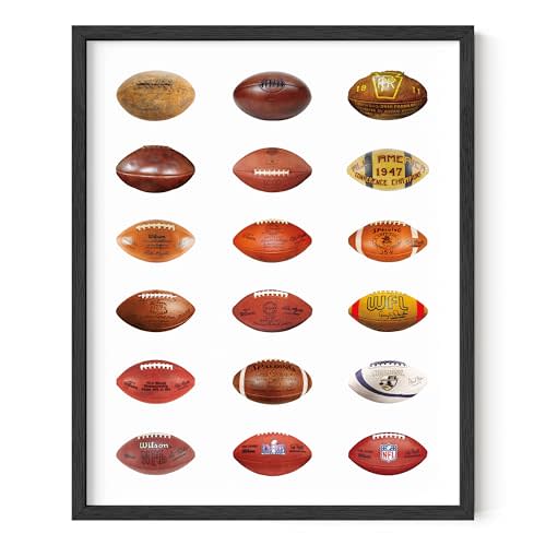 HAUS AND HUES Sports Room Decor for Boys Bedroom - Basketball and Football Decor for Teens, Cool Sports Poster for Game Room (Football, 8x10, Unframed)
