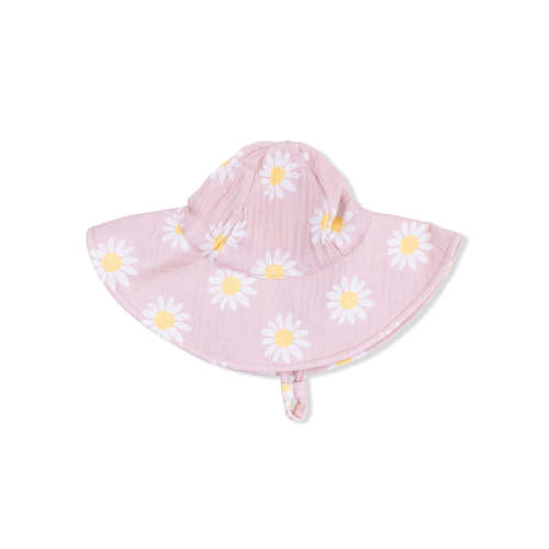 Muslin Wide Brim Sunhat, Caitlyn's Daisy