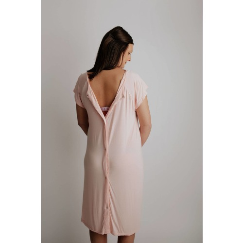 Heavenly Pink Labor and Delivery/ Nursing Gown – mommy + me co. | L