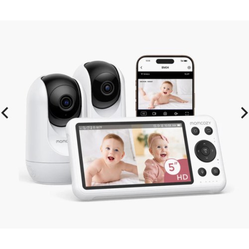 Momcozy 5-Inch Dual-mode Smart Baby Monitor with 2 Camera -BM04