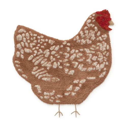 WASHABLE ANIMAL RUG CHICKEN