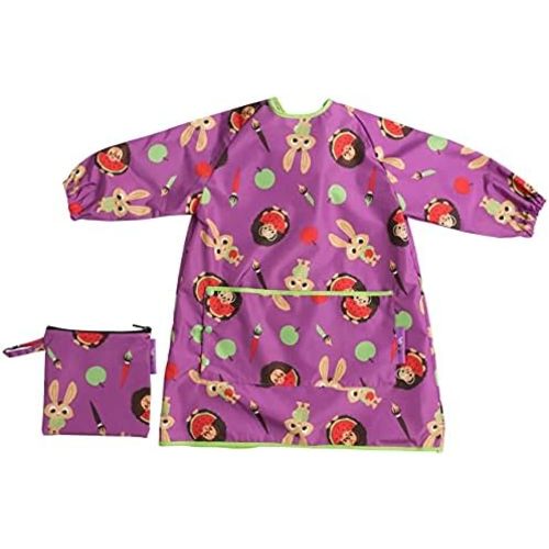 Tidy Tot - Long Baby Bib - Mess Proof Long Sleeve Feeding Smock with Large Food Catcher Pocket - Waterproof Bib