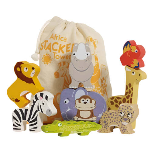 Africa Stacking Animals & Bag - 10 Piece